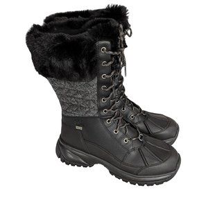 NEW UGG Women Yose Tall Quilt Winter Boot Black 8